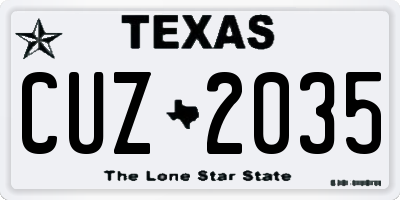 TX license plate CUZ2035