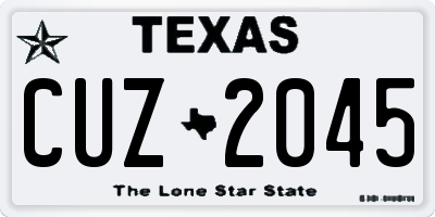 TX license plate CUZ2045