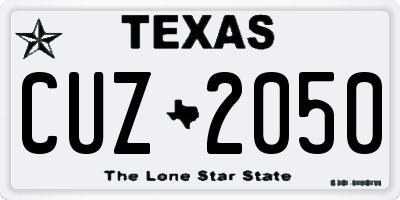 TX license plate CUZ2050