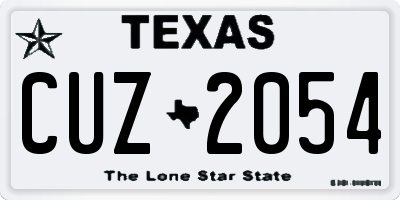 TX license plate CUZ2054