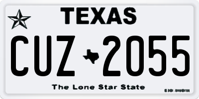 TX license plate CUZ2055