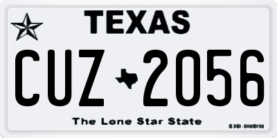 TX license plate CUZ2056