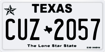 TX license plate CUZ2057