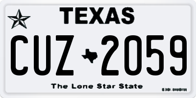 TX license plate CUZ2059