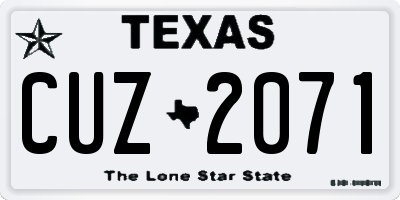 TX license plate CUZ2071