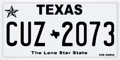 TX license plate CUZ2073