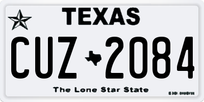 TX license plate CUZ2084