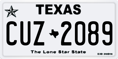 TX license plate CUZ2089