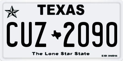 TX license plate CUZ2090