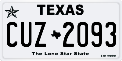 TX license plate CUZ2093