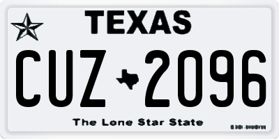 TX license plate CUZ2096