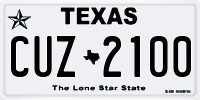 TX license plate CUZ2100
