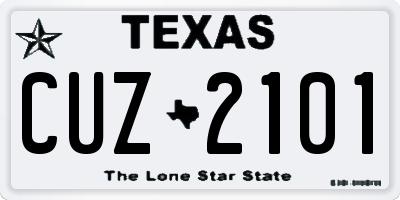 TX license plate CUZ2101