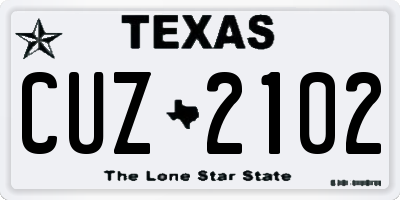 TX license plate CUZ2102