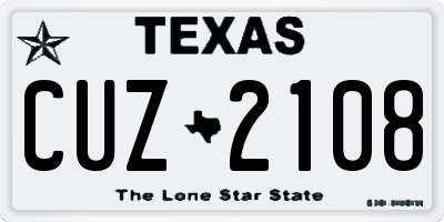 TX license plate CUZ2108