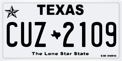 TX license plate CUZ2109
