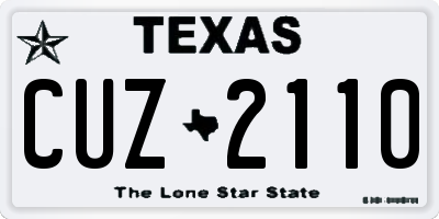 TX license plate CUZ2110