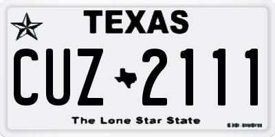 TX license plate CUZ2111