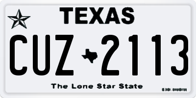 TX license plate CUZ2113