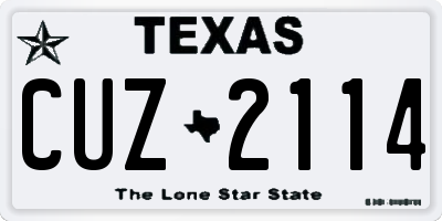 TX license plate CUZ2114