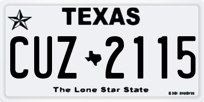 TX license plate CUZ2115
