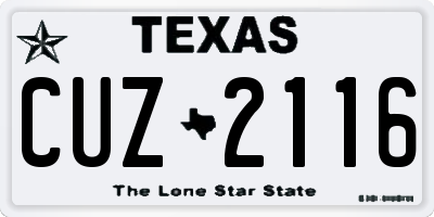 TX license plate CUZ2116