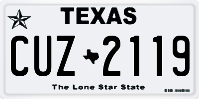 TX license plate CUZ2119