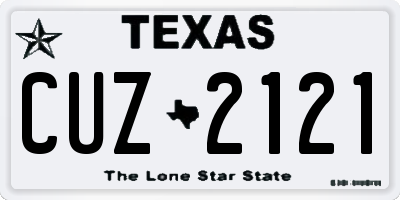 TX license plate CUZ2121