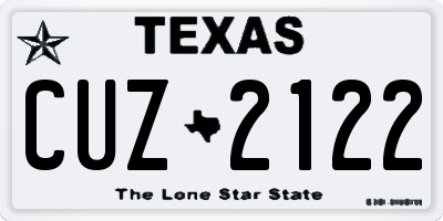 TX license plate CUZ2122