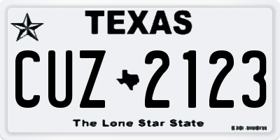 TX license plate CUZ2123