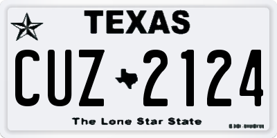 TX license plate CUZ2124