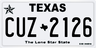 TX license plate CUZ2126