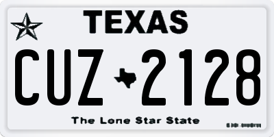 TX license plate CUZ2128