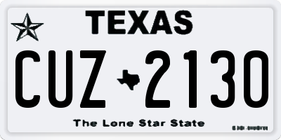 TX license plate CUZ2130