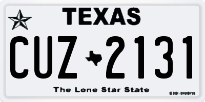 TX license plate CUZ2131