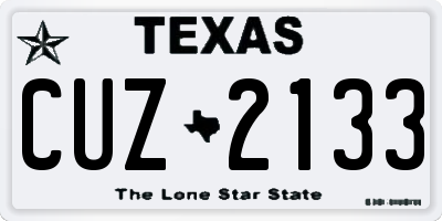 TX license plate CUZ2133