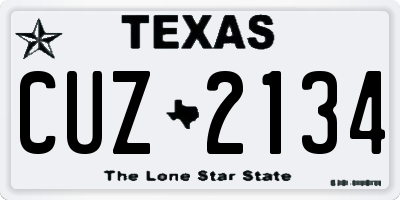 TX license plate CUZ2134