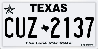 TX license plate CUZ2137