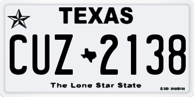 TX license plate CUZ2138