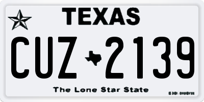TX license plate CUZ2139