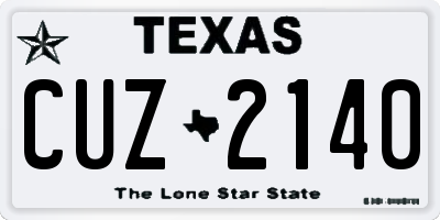 TX license plate CUZ2140