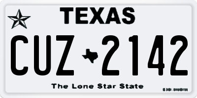 TX license plate CUZ2142