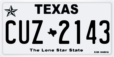 TX license plate CUZ2143