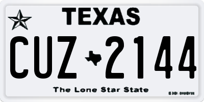 TX license plate CUZ2144