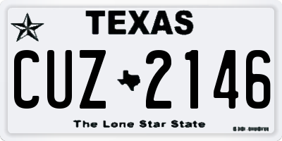 TX license plate CUZ2146