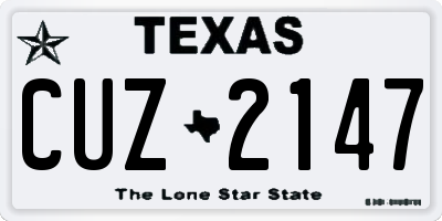TX license plate CUZ2147