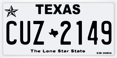 TX license plate CUZ2149