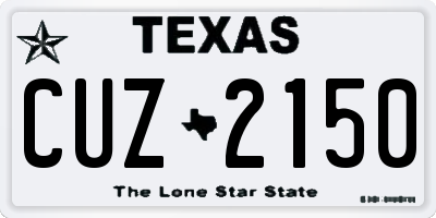 TX license plate CUZ2150