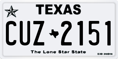 TX license plate CUZ2151