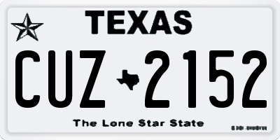 TX license plate CUZ2152
